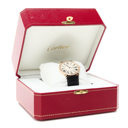 Cartier 18K Pink Gold Alligator Diamond Bezel 36mm Ronde Louis Manual Winding Watch Brown 5 of 5