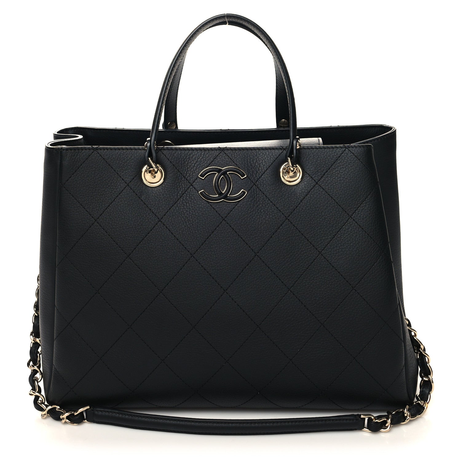 Chanel Bullskin Stitched Medium Shopping Bag Black 1 of 11