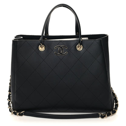 Chanel Bullskin Stitched Medium Shopping Bag Black 1 of 11