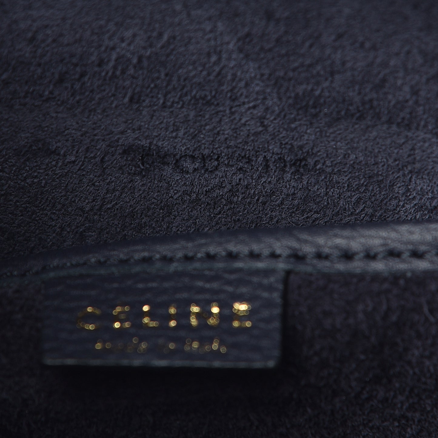 Drummed Calfskin Nano Luggage Navy Blue