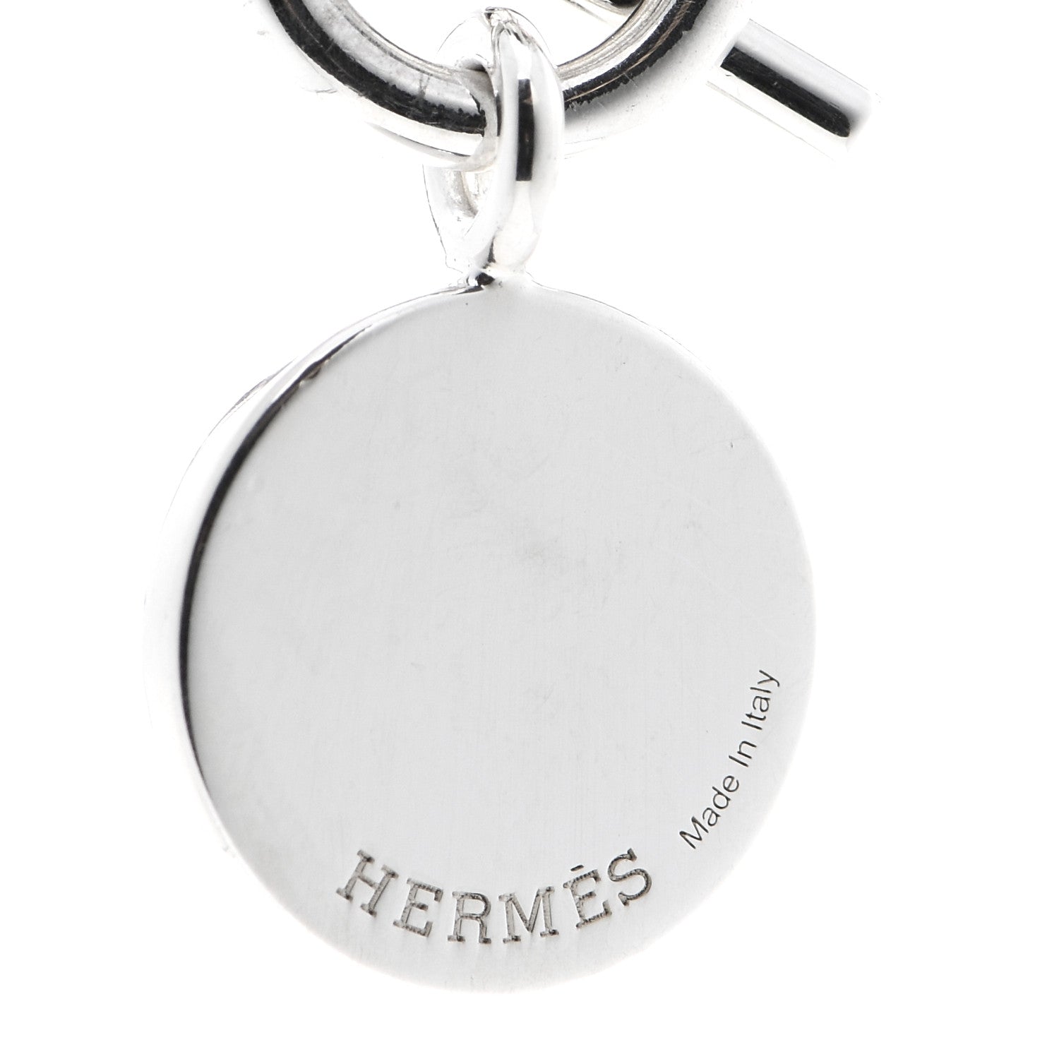 Hermes Sterling Silver Amulettes H Confettis Pendant Necklace 4 of 4