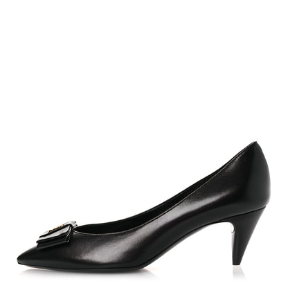 Saint Laurent Belfagor Bow Anais 55 Pumps 37 Black Navy 1 of 11