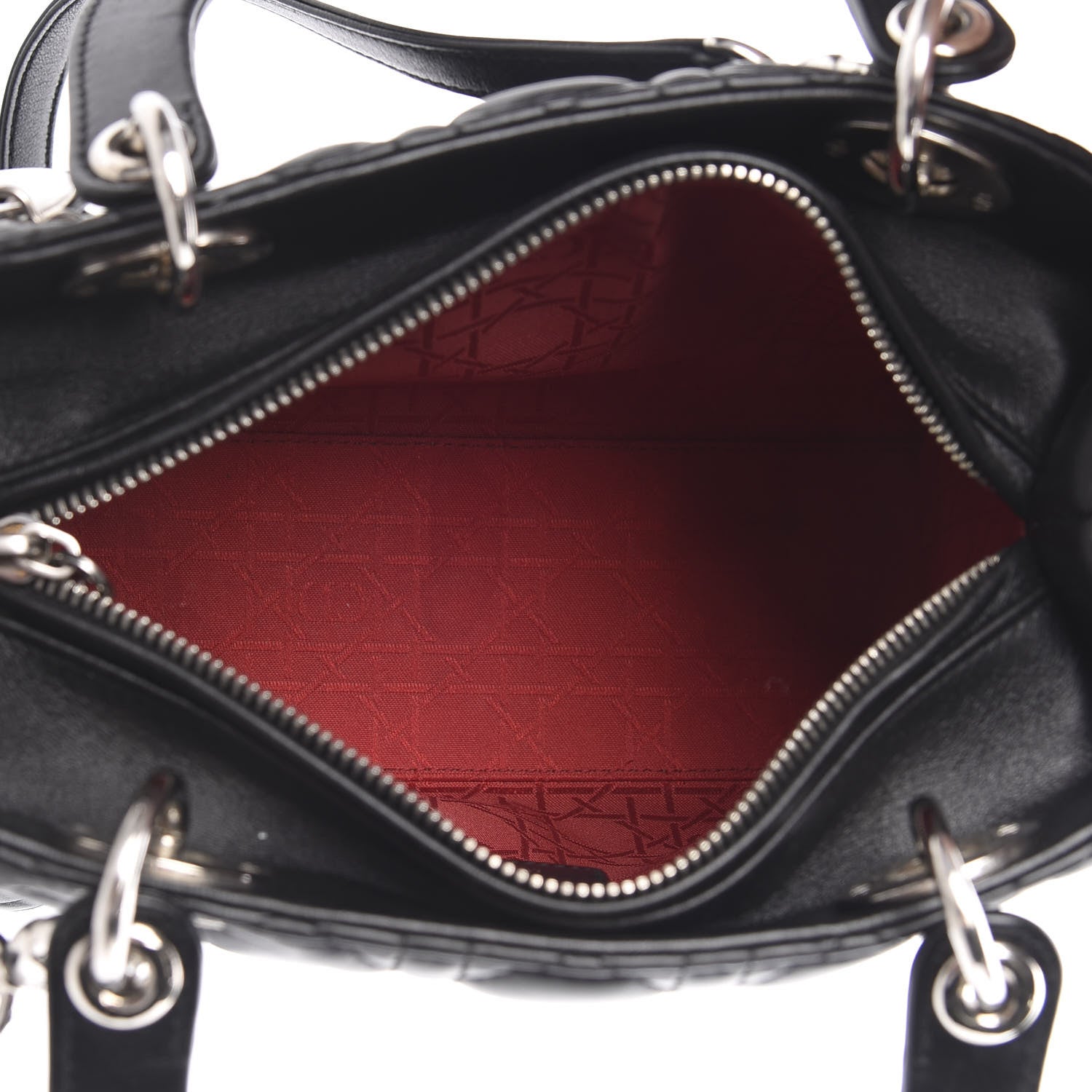 Christian Dior Lambskin Cannage Medium Lady Dior Black 6 of 11