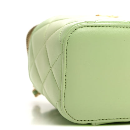 Chanel Lambskin Quilted Pearl Crush Mini Vanity Case With Chain Light Green 8 of 11