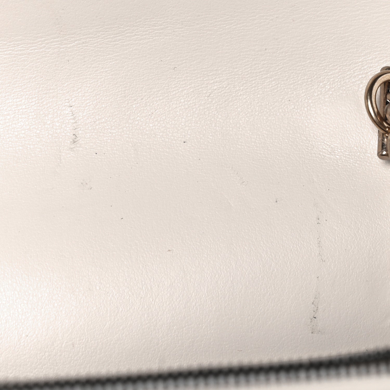 Gucci Calfskin Matelasse GG Marmont Chain Wallet Mystic White 9 of 11