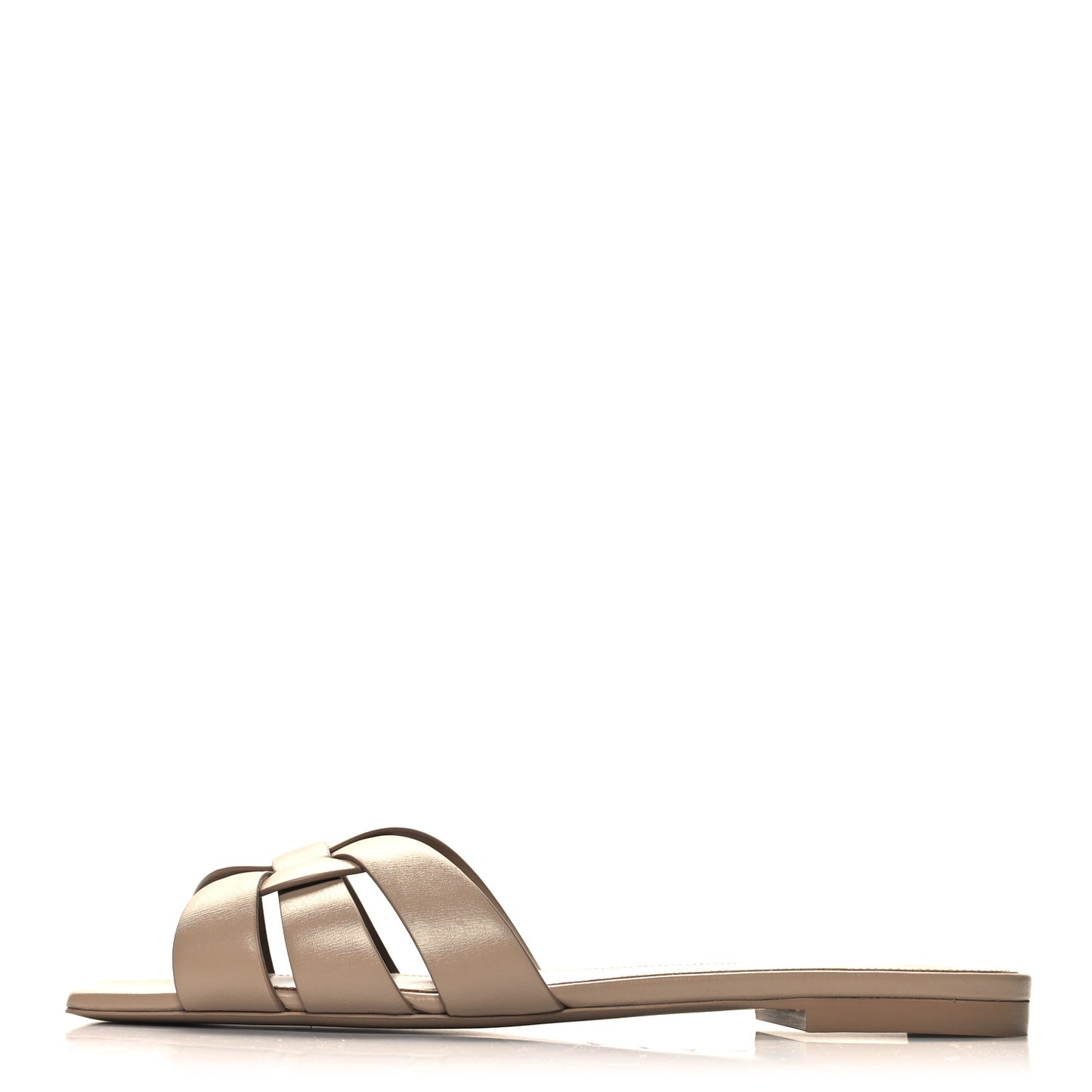Calfskin Tribute 05 Slide Sandals 39 Dark Beige