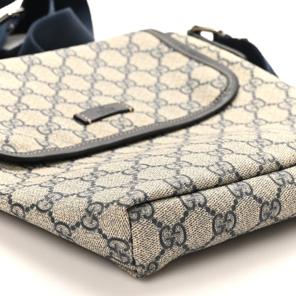 Gucci GG Plus Monogram Sellieria Calfskin Small Flap Messenger Bag Beige Blue 9 of 10