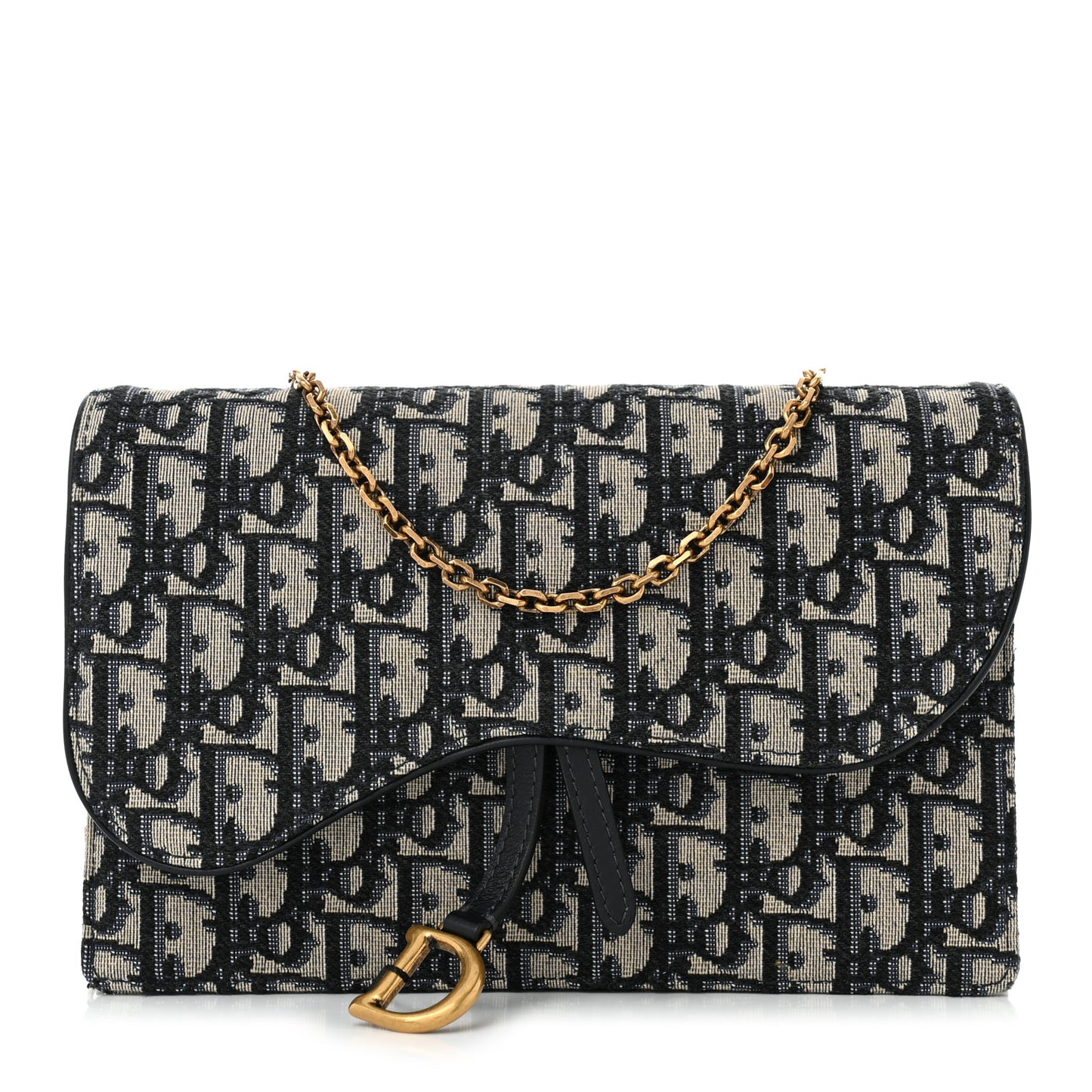 Oblique Saddle Chain Pouch Blue