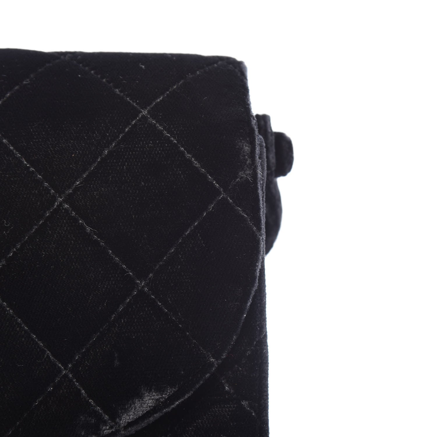 Chanel Velvet Quilted Shoulder Bag Black 9 of 12