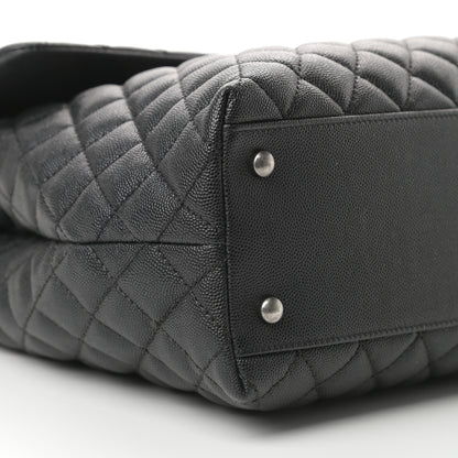 Chanel Caviar Quilted Large Coco Handle Flap Black 9 of 11