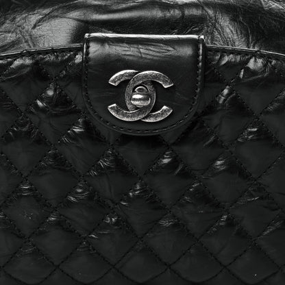 Chanel Crumpled Calfskin Quilted Casual Rock Waist Bag Fanny Pack Black 7 of 9