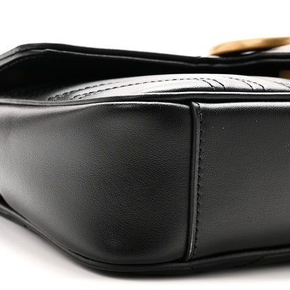 Gucci Calfskin Matelasse Mini GG Marmont Shoulder Bag Black 9 of 10