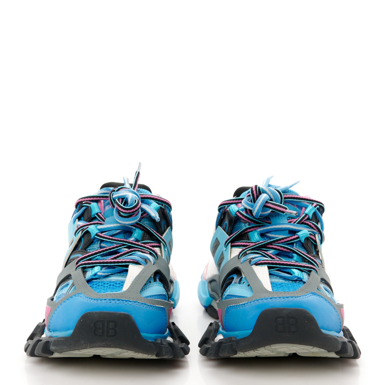 Balenciaga Mesh Nylon Womens Track Sneakers 35 Blue Black 3 of 9