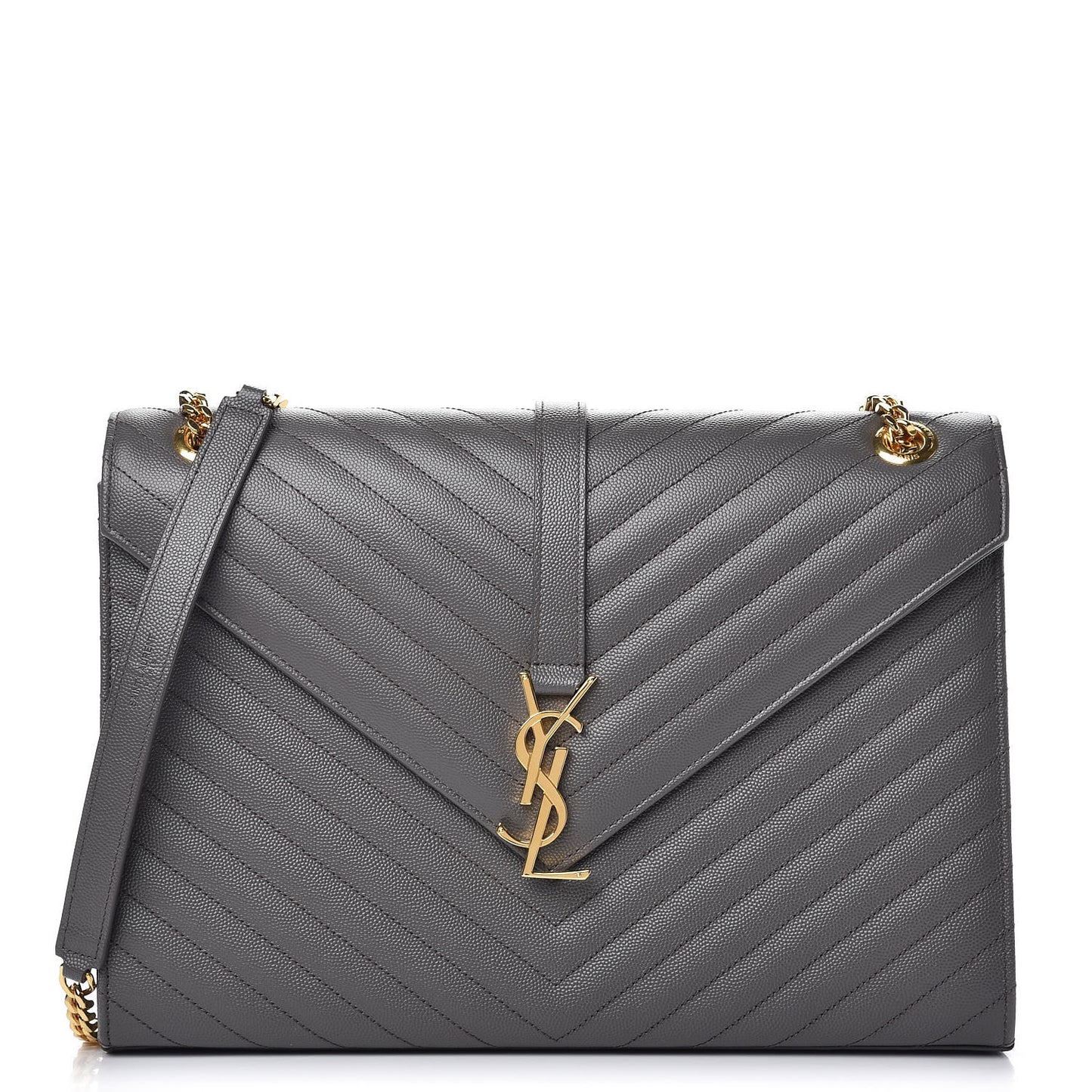 Grain De Poudre Matelasse Chevron Large Monogram Satchel Earth