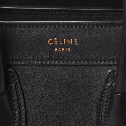 Celine Smooth Calfskin Nano Luggage Black 5 of 8