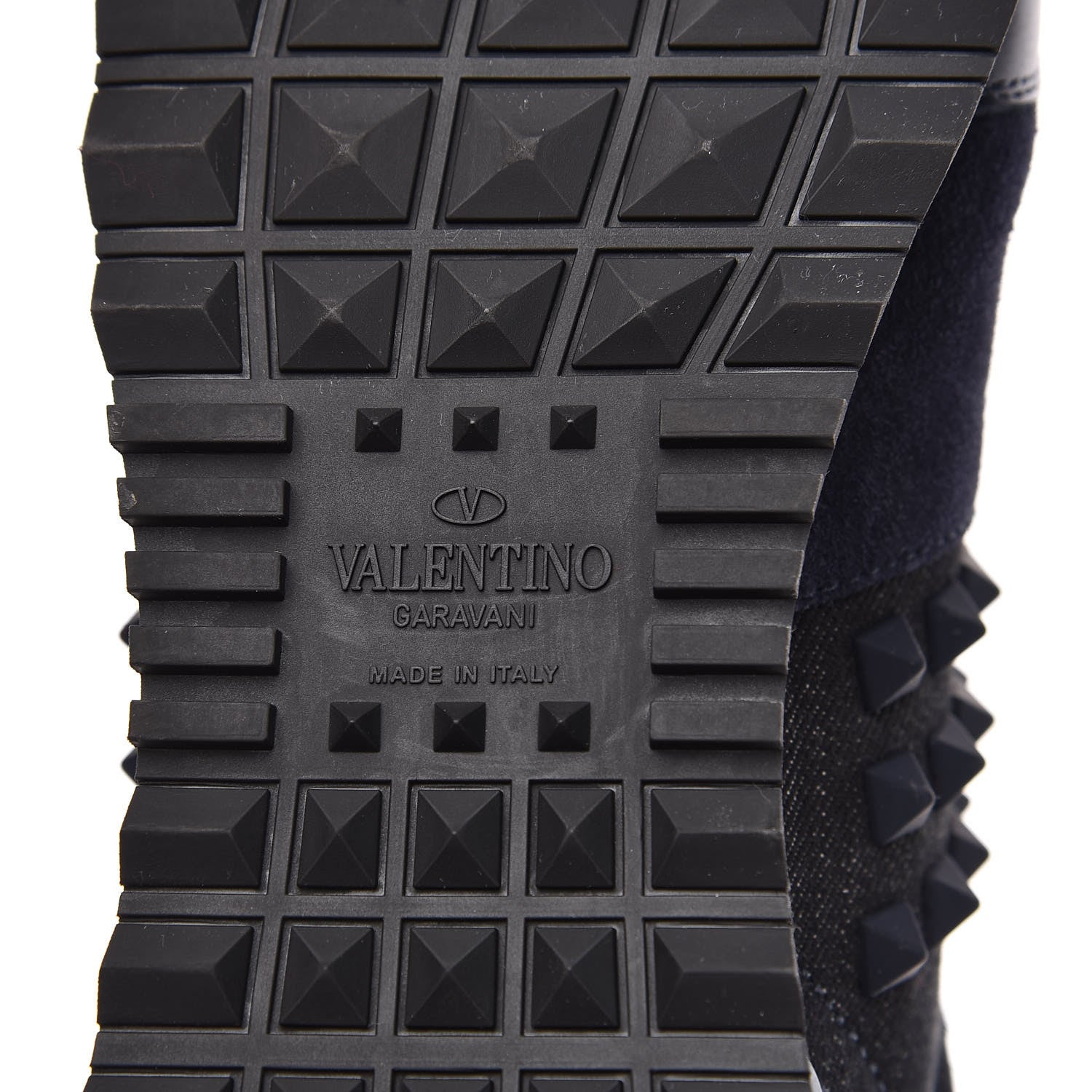 Valentino Garavani Denim Calfskin Suede Womens Rockstud Sneakers 36 Deep Denim 6 of 10