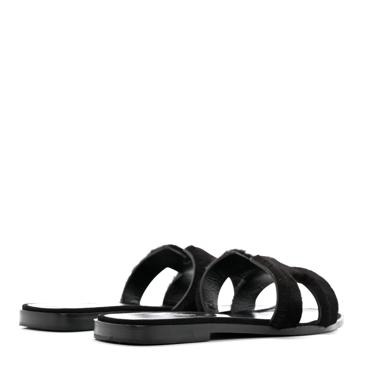 Mink Fur Oran Sandals 37 Black