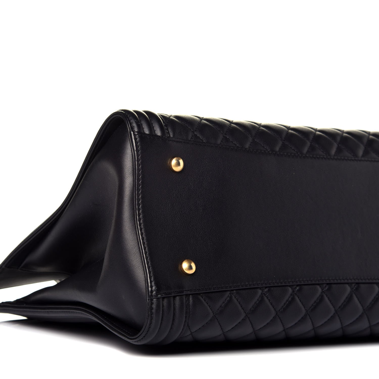 Chanel Calfskin Quilted Boy Shopping Tote Black 7 of 8