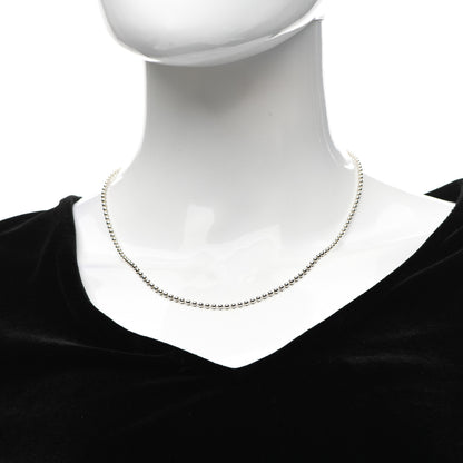 Tiffany Sterling Silver 3mm Bead Chain Necklace 18" 2 of 4