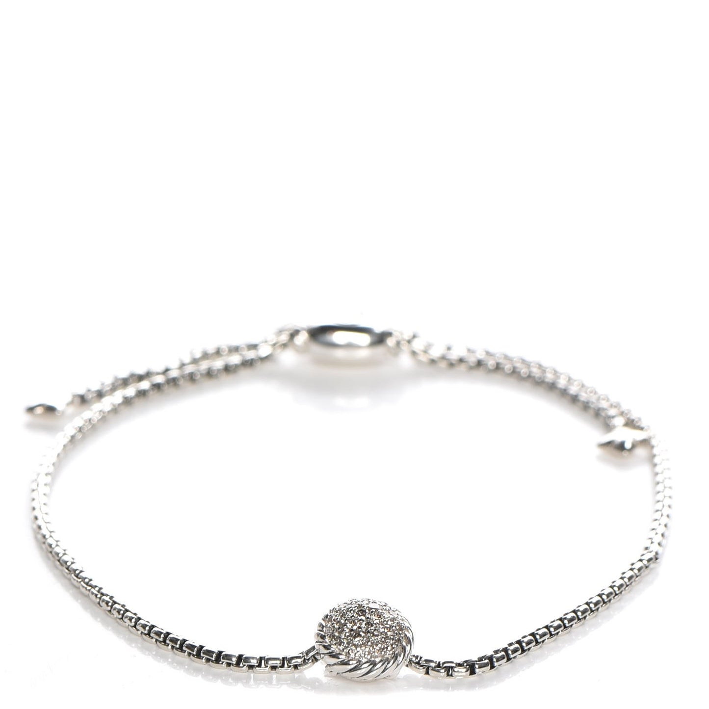 Sterling Silver Diamond 9mm Petite Pave Bracelet