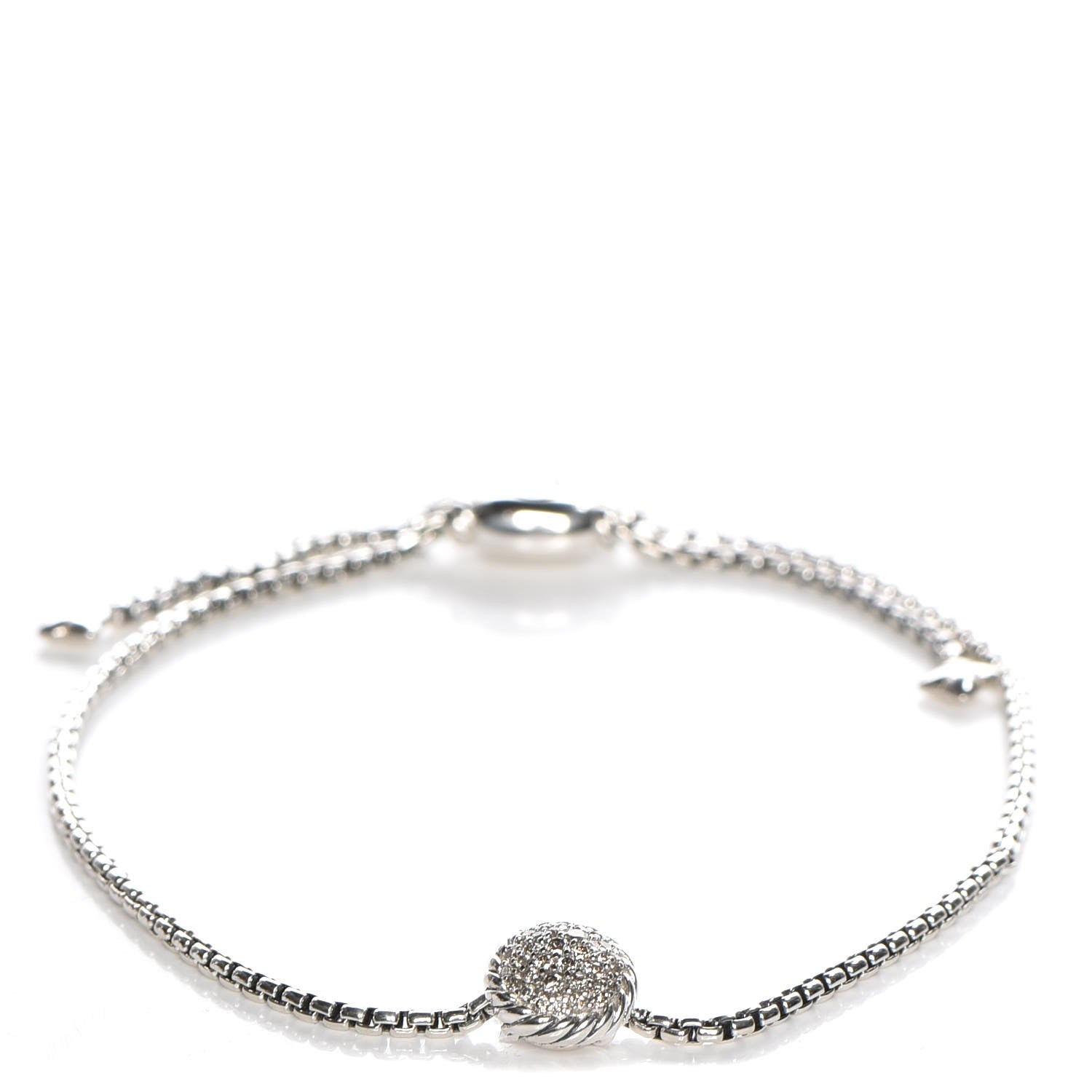David Yurman Sterling Silver Diamond 9mm Petite Pave Bracelet 1 of 5