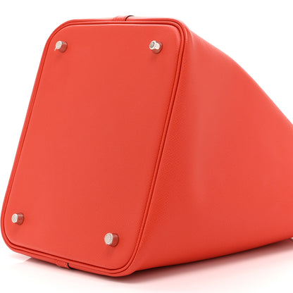 Hermes Epsom Tressage De Cuir Picotin Lock 22 MM Rouge Coeur Bleu du Nord Rouge H 10 of 10
