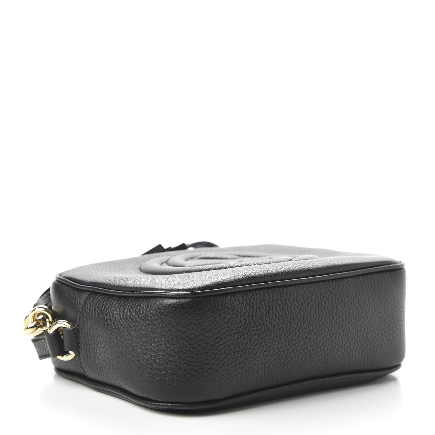 Pebbled Calfskin Small Soho Disco Bag Black
