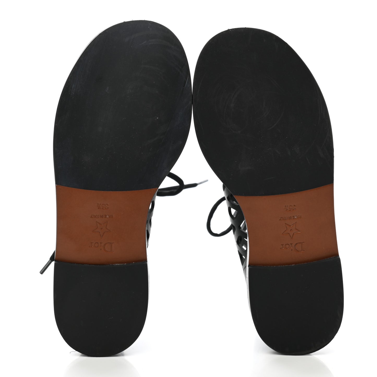 Matte Calfskin D-Trap Sandals 35.5 Black