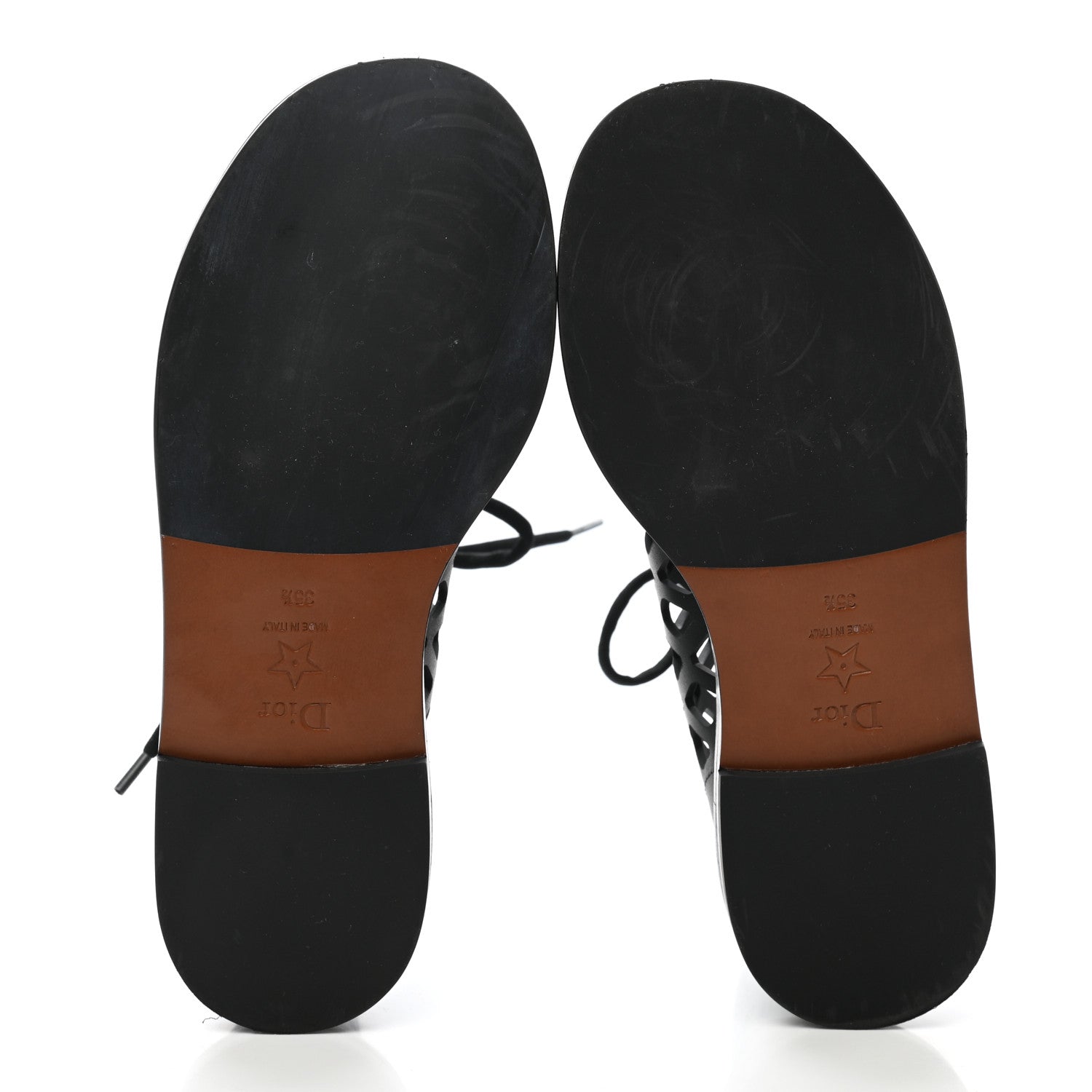 Christian Dior Matte Calfskin D-Trap Sandals 35.5 Black 5 of 10
