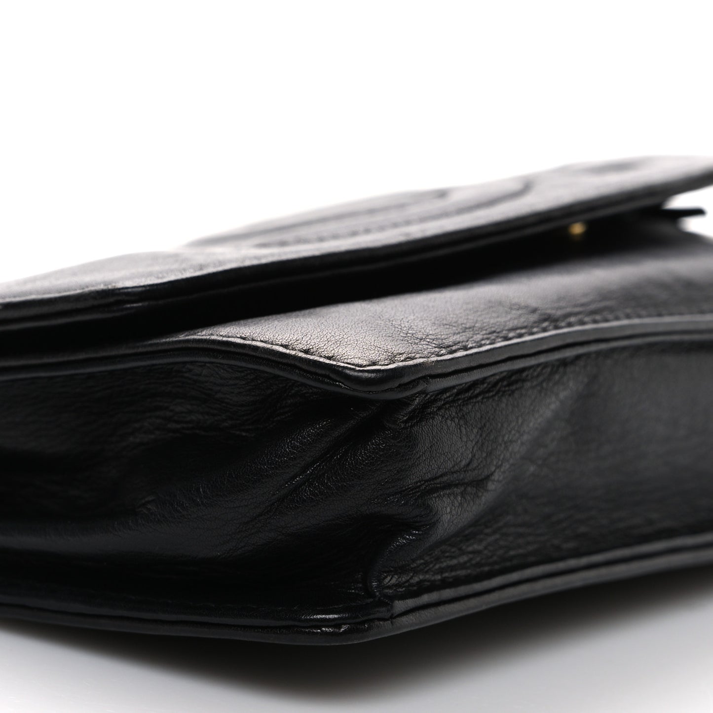 Lambskin Timeless CC Wallet On Chain WOC Black