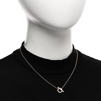 Hermes 18K Rose Gold Diamond Finesse Pendant Necklace 2 of 6