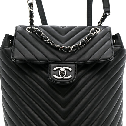 Chanel CHANEL Calfskin Chevron Quilted Small Urban Spirit Backpack Black Black 8 of 10