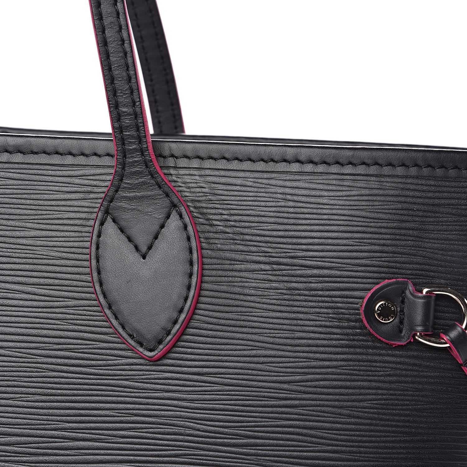 Louis Vuitton Epi Neverfull MM Black Hot Pink 12 of 14