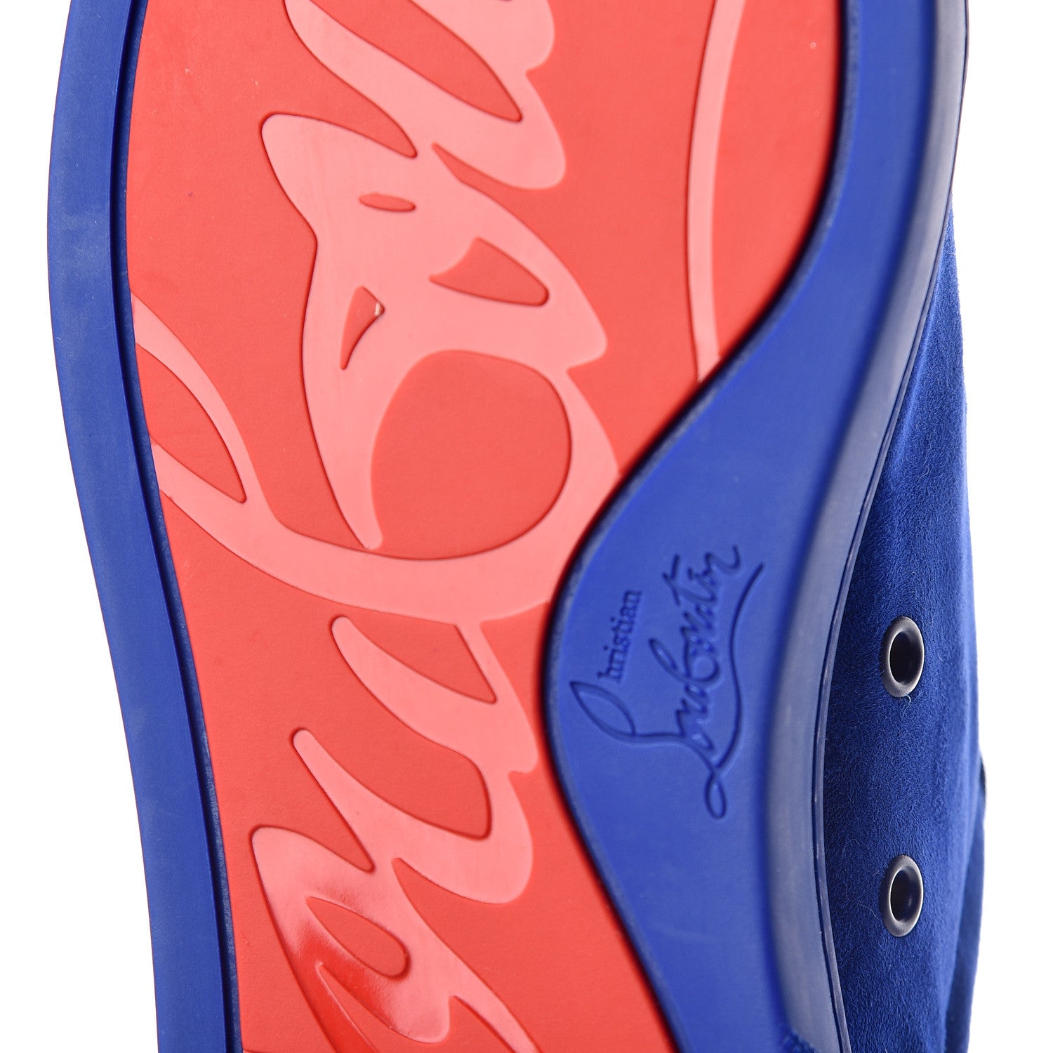 Christian Louboutin Veau Velours Mens Louis Junior Spikes Flat Sneakers 41 Electric 9 of 9