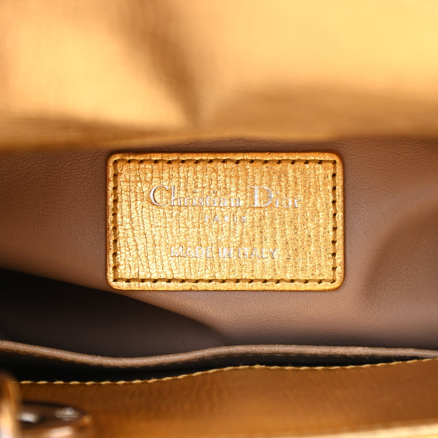 Christian Dior Metallic Grained Calfskin Cannage Small Lucky Badges My Lady Dior Gold 6 of 13