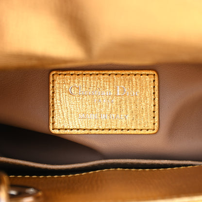 Christian Dior Metallic Grained Calfskin Cannage Small Lucky Badges My Lady Dior Gold 6 of 13