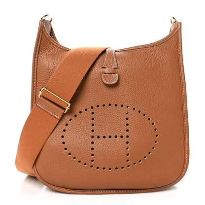 Hermes Taurillon Clemence Evelyne III PM Gold 1 of 10