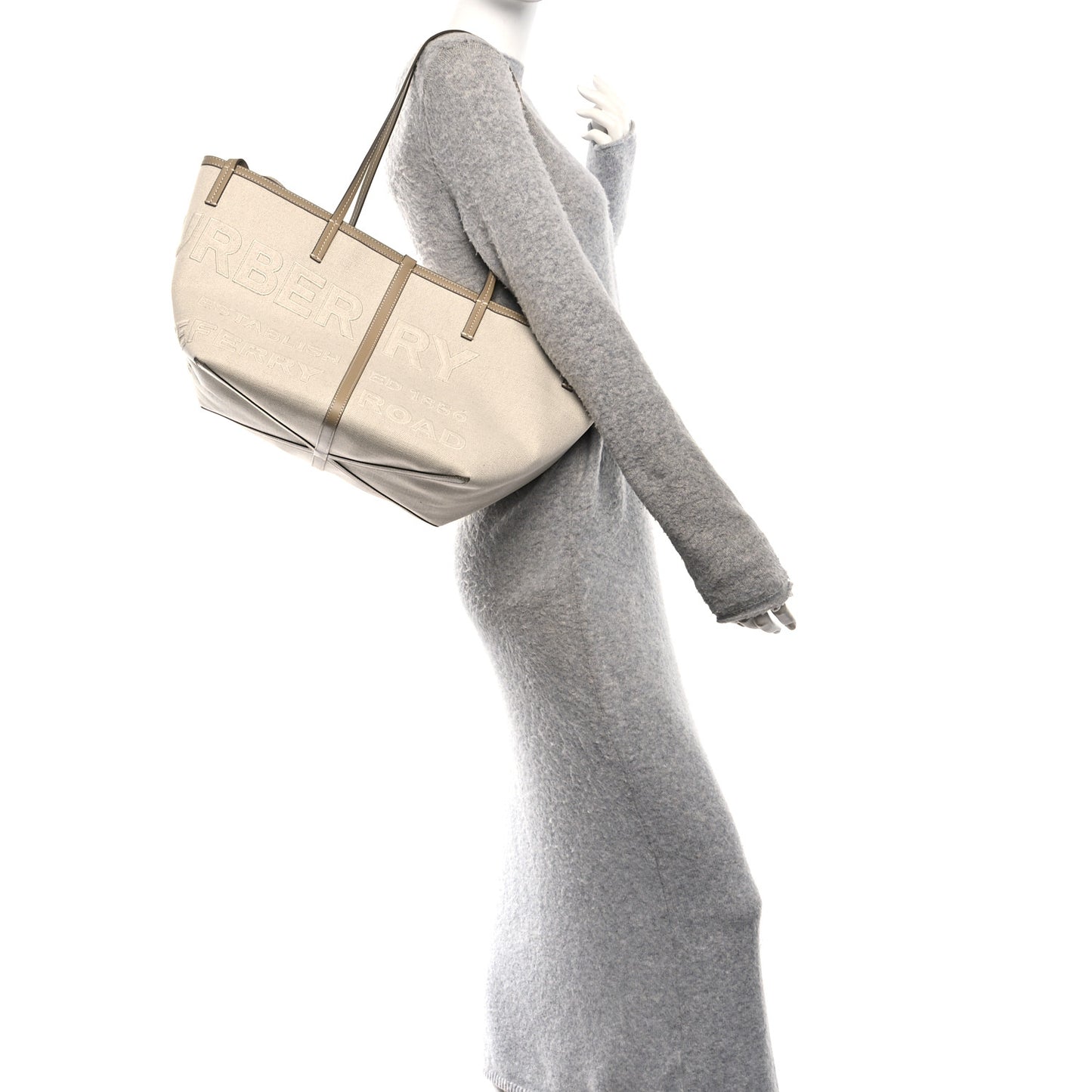 Cotton Canvas Mini Logo Horseferry Tote Bag Off White