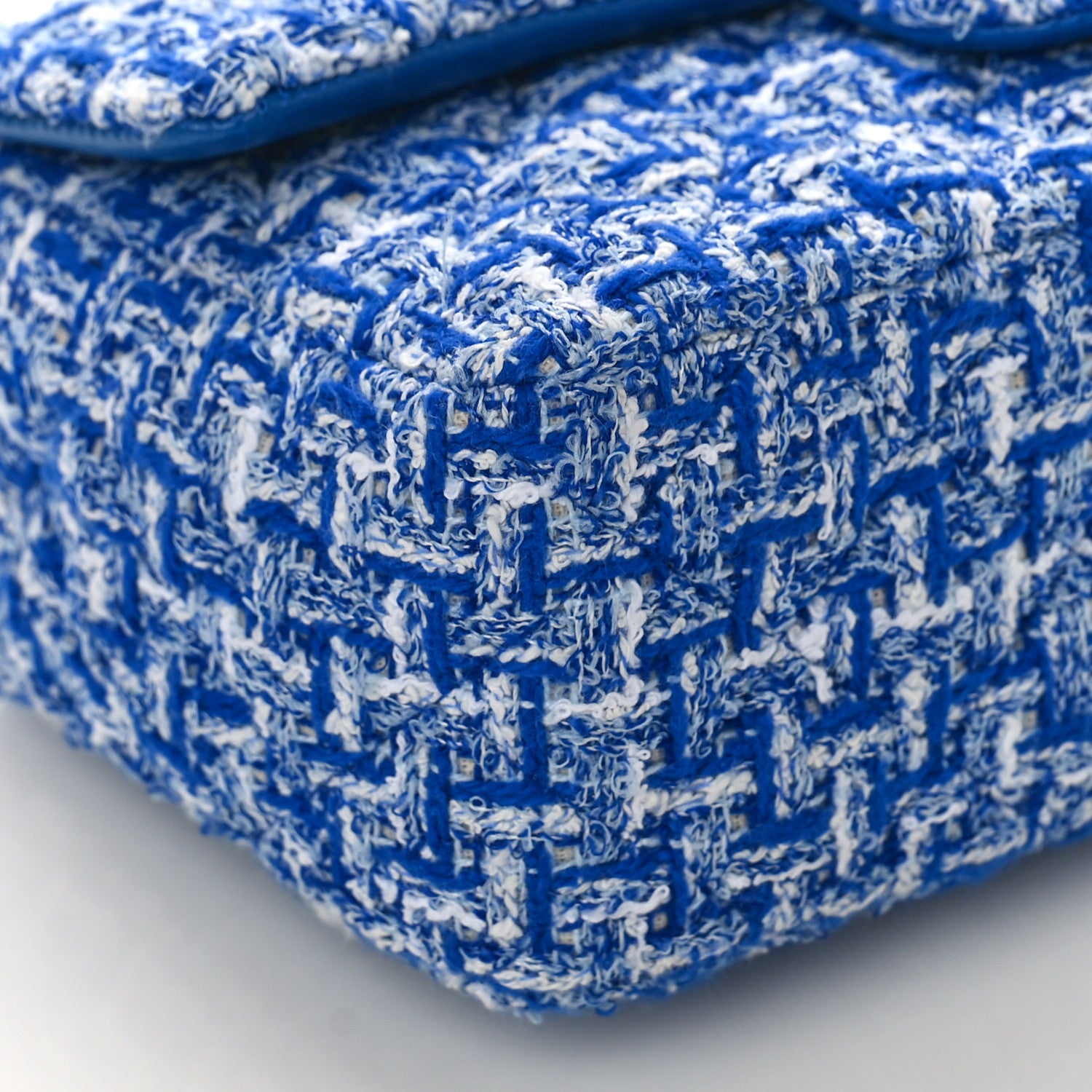 Chanel Tweed Quilted Mini Rectangular Flap Blue White 8 of 9