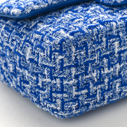 Chanel Tweed Quilted Mini Rectangular Flap Blue White 8 of 9
