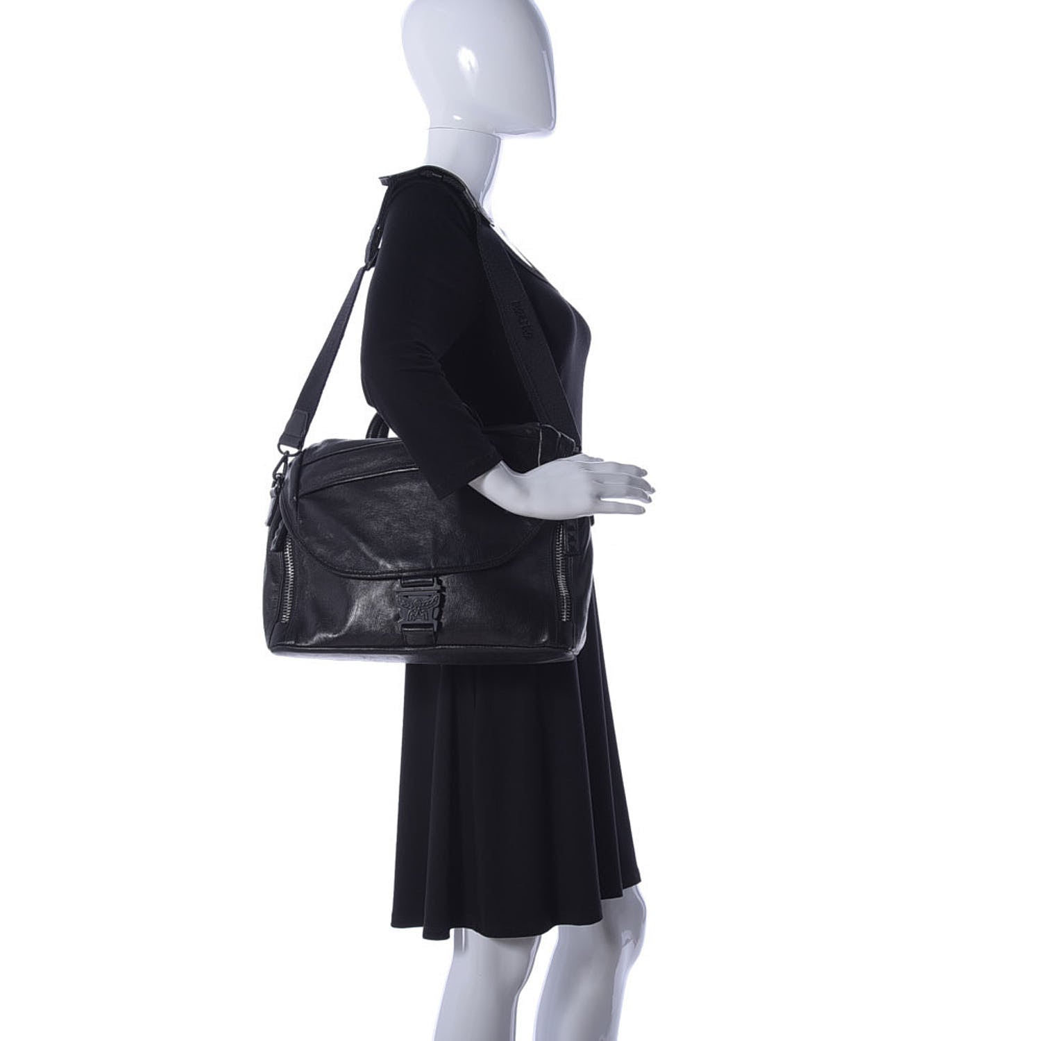 MCM Lambskin Medium Killian Messenger Bag Black 2 of 10