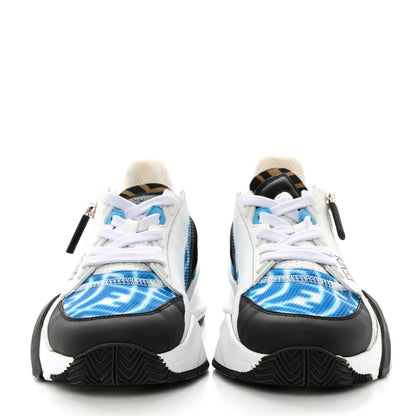 Fendi X SARAH COLEMAN Nylon Suede Lycra FF Vertigo Fendi Flow Low Top Sneakers 38.5 Transparent Cyber Blue 2 of 9