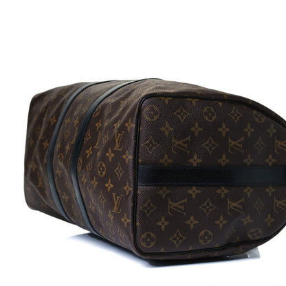 Louis Vuitton Monogram Macassar Keepall Bandouliere 45 10 of 17