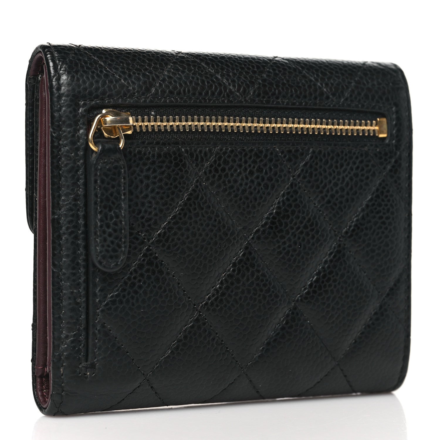 Chanel Caviar Quilted Compact Flap Wallet Black 3 of 9