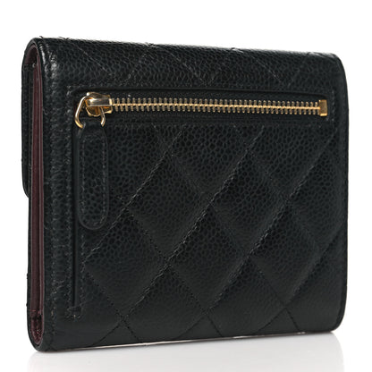 Chanel Caviar Quilted Compact Flap Wallet Black 3 of 9