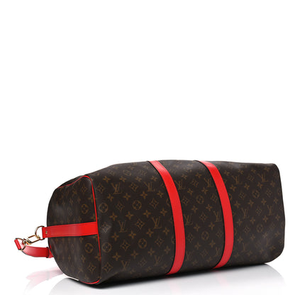Louis Vuitton Calfskin Monogram Keepall Bandouliere 50 Coquelicot 3 of 4