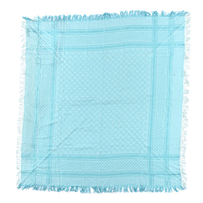 Gucci Wool Silk Monogram Diamanti Fringe Shawl Aquamarine 1 of 4