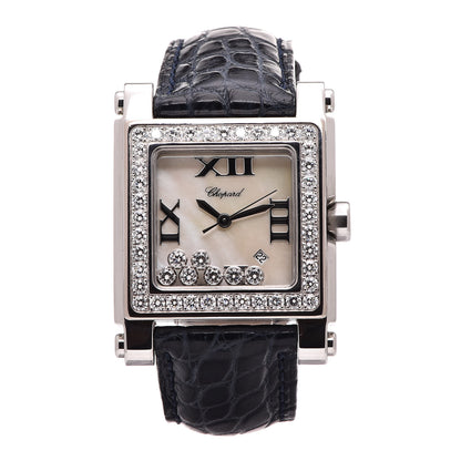 Chopard Stainless Steel Alligator Diamond Bezel Mother of Pearl 30mm Happy Sport Quartz Watch 1 of 7