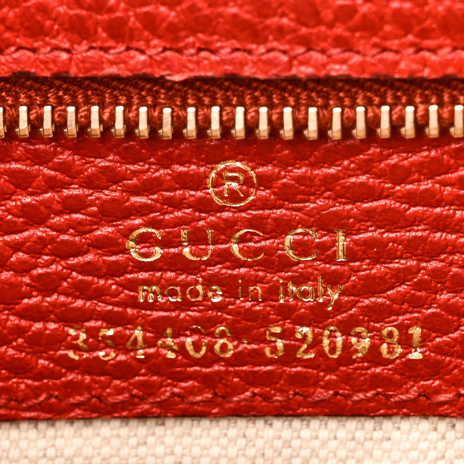 Gucci Dollar Calfskin Small Swing Tote Red 6 of 10