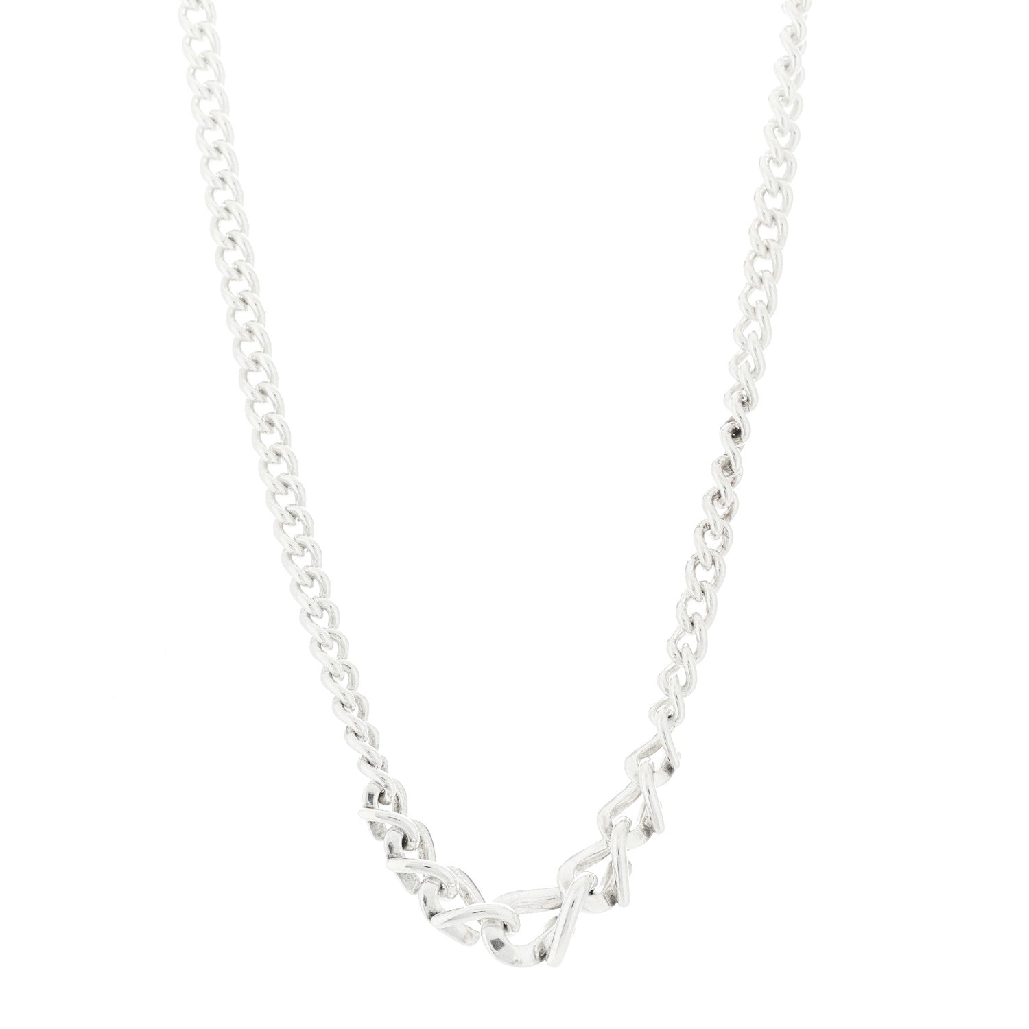 Tiffany Sterling Silver Forge Graduated Link Necklace 1 of 4